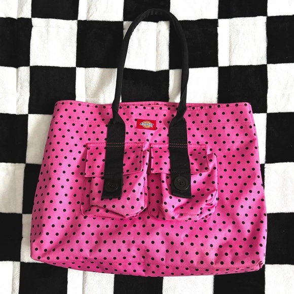 Pink Polka Dot Tote Bag - Picture 1 of 4